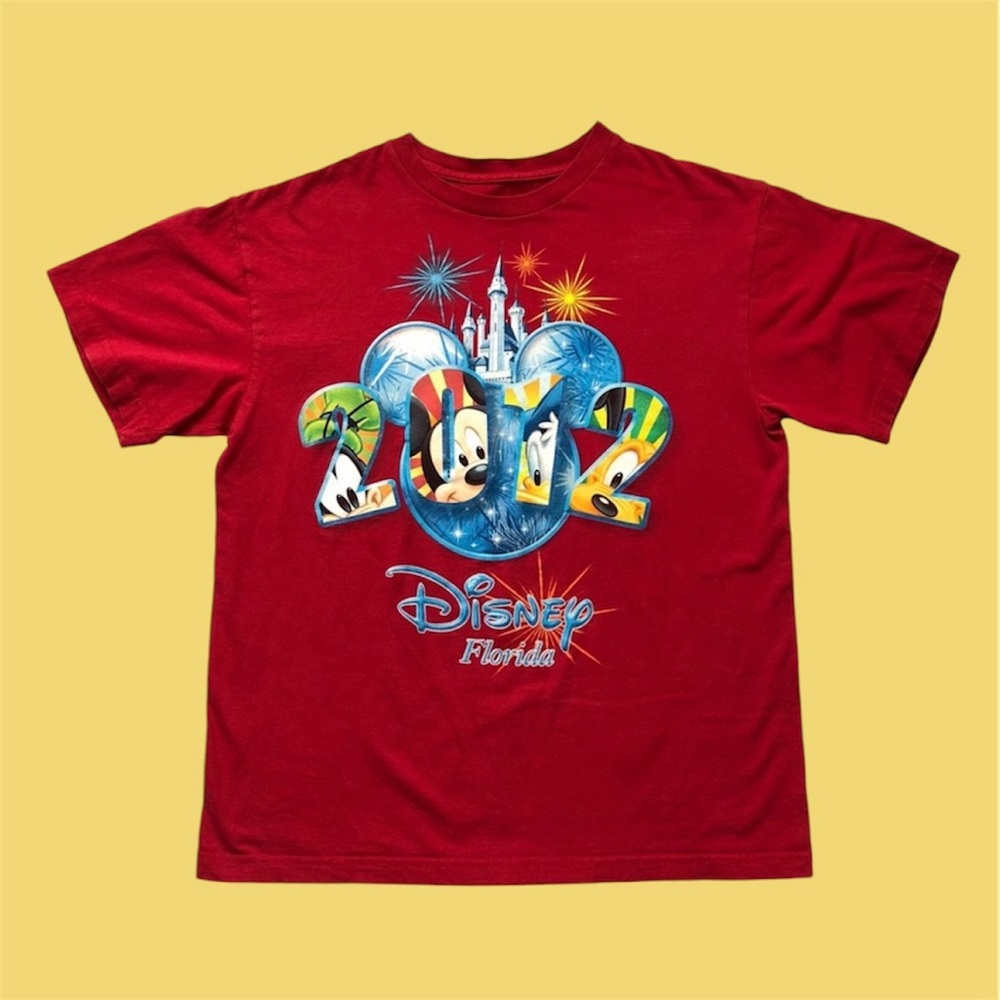 Disney 2012 Florida Short Sleeve Shirt Unisex Large Red